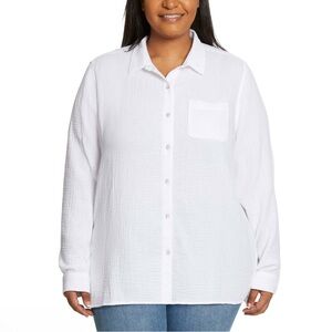 Jessica Simpson White Button-Up Shirt